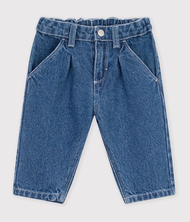 Effen spijkerbroekje voor baby's blauw