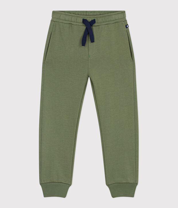 Pantalon de jogging enfant en coton uni vert
