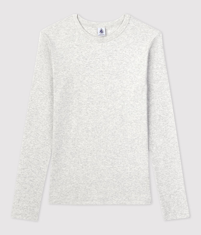 Tijdloos dames-T-shirt met ronde hals in biokatoen grijs