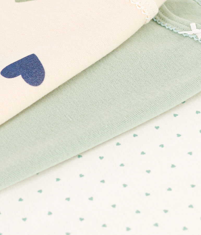 Set van 3 katoenen hemdjes met bandjes en hartmotiefje voor kinderen variante 1