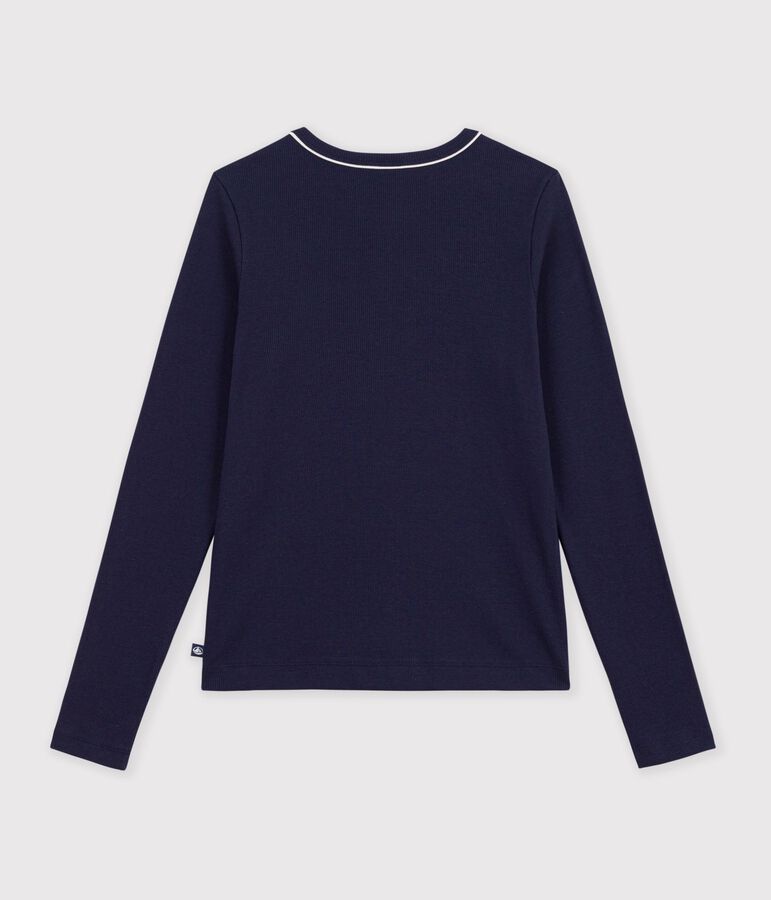 Effen katoenen damesvest blauw