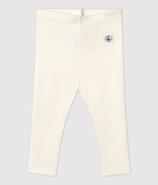 Lange babylegging van wol en katoen wit MARSHMALLOW