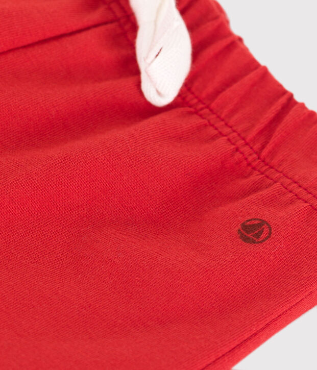Short b&eacute;b&eacute; en coton uni rouge