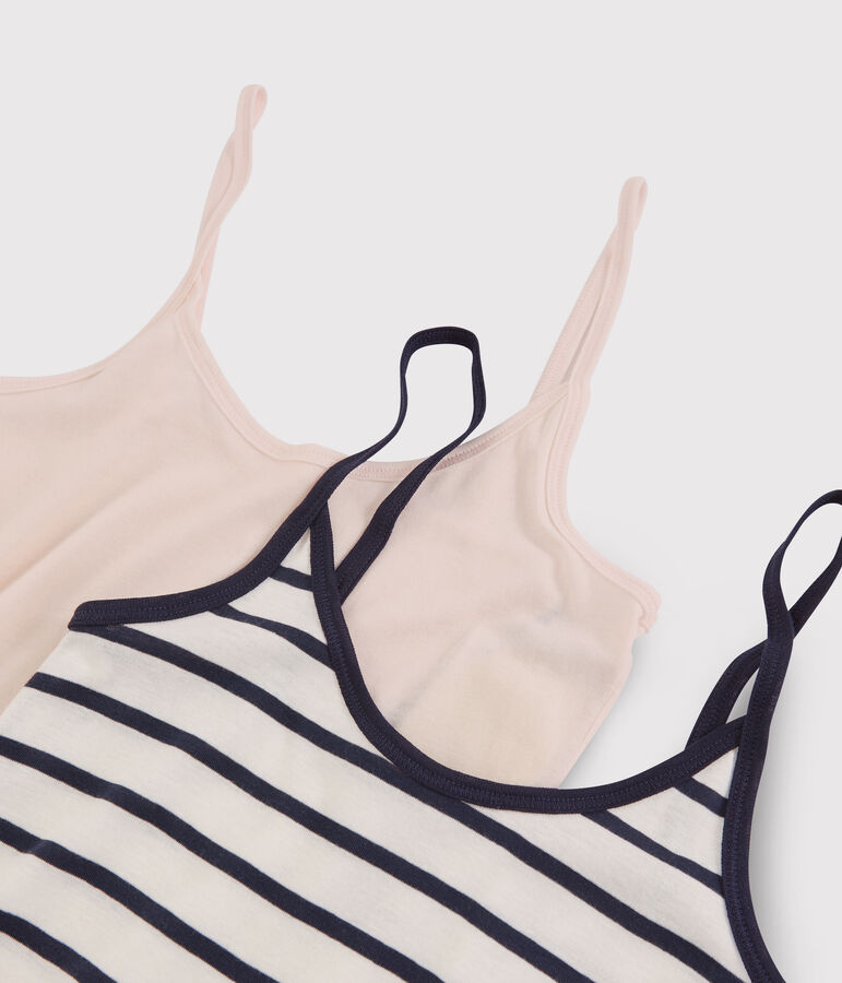 Set van 2 Damesoverhemden met schouderbandjes multicouleur