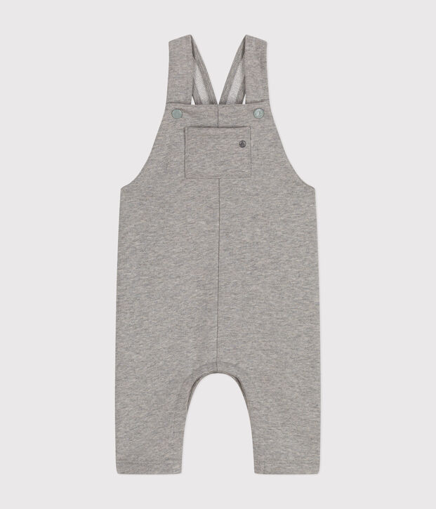 Lange babysalopette van fleece grijs