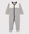 Fluwelen slaappakje baby wit MARSHMALLOW/blauw SMOKING
