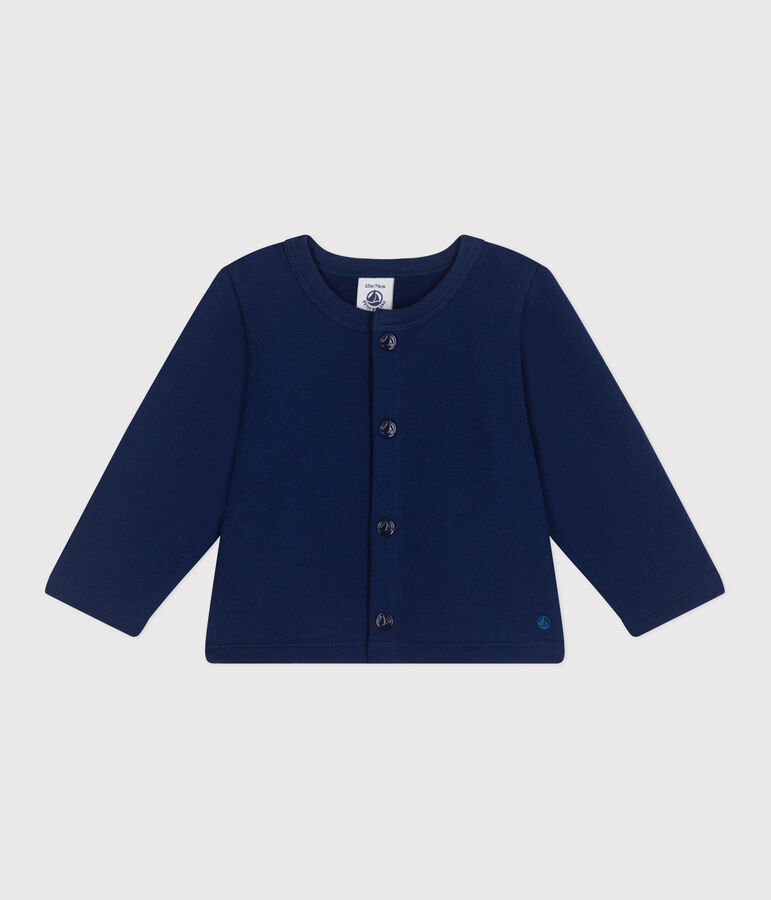 Cardigan b&eacute;b&eacute; en coton uni bleu