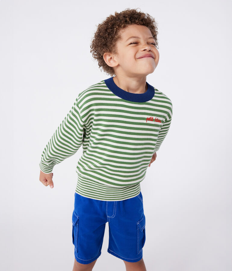 Bermuda cargo enfant en coton bleu