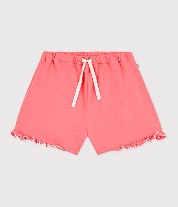 Short enfant en coton uni corail
