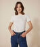 Tee-shirt l'Iconique manches courtes en côte unie femme blanc ECUME