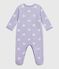 Fluwelen babypyjama met hartjesprint wit SQUAW/ MARSHMALLOW