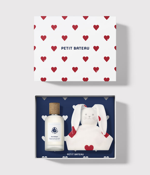 COFFRET CADEAU NAISSANCE PARFUM & DOUDOU blanc/blanc
