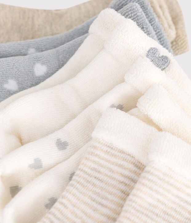 Lot de chaussettes naissance en coton uni multicouleur