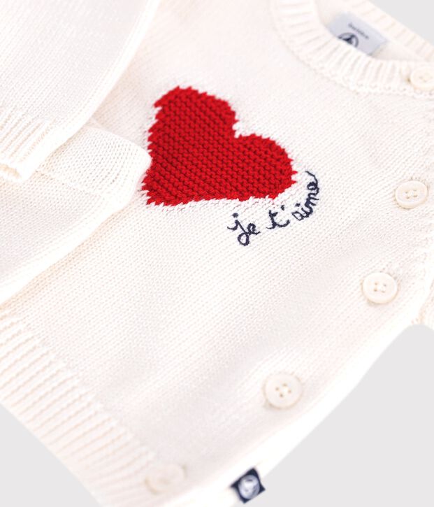 Gebreid babysetje met jacquardmotief rood/rood