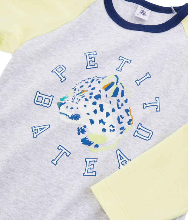 Pyjama petit gar&ccedil;on en c&ocirc;te bleu/multicouleur