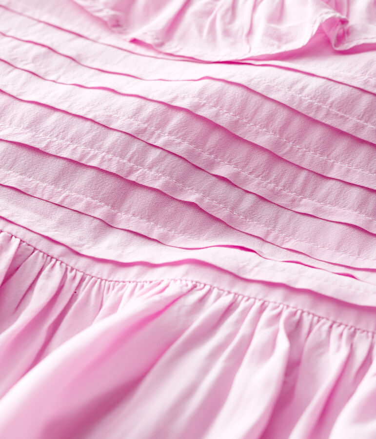 Jurk van cr&ecirc;pe met korte mouwen voor babymeisjes roze BOHEME