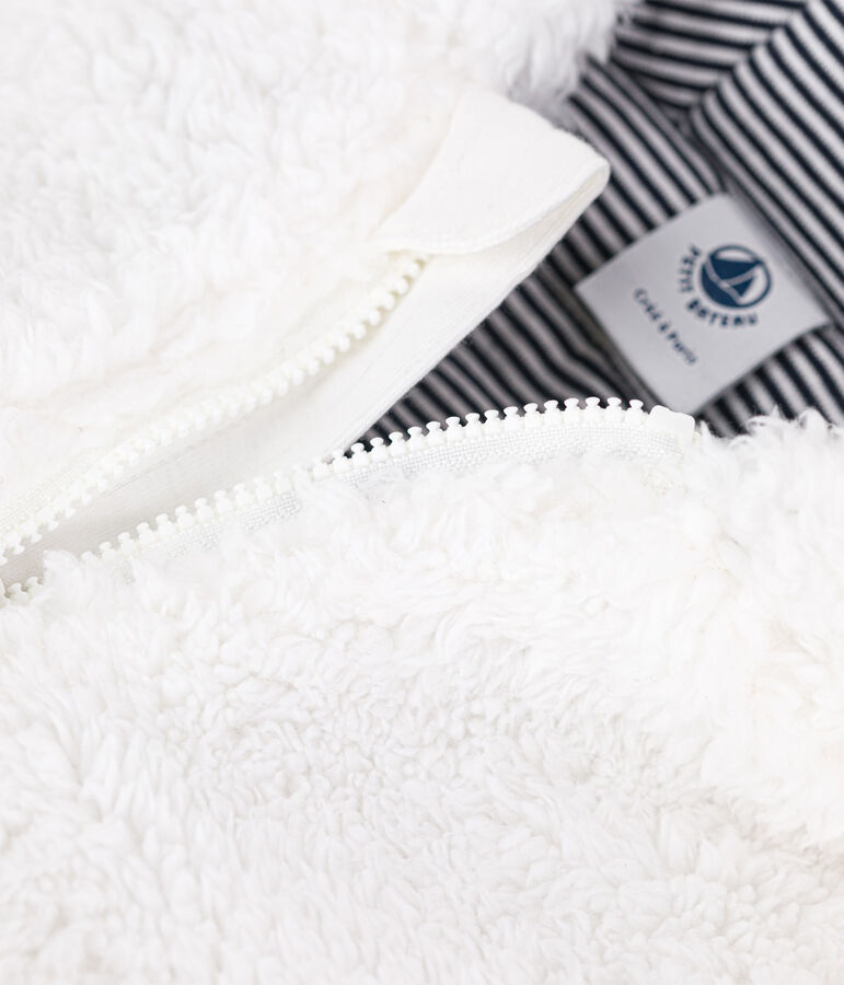 Manteau en sherpa douce b&eacute;b&eacute;. blanc