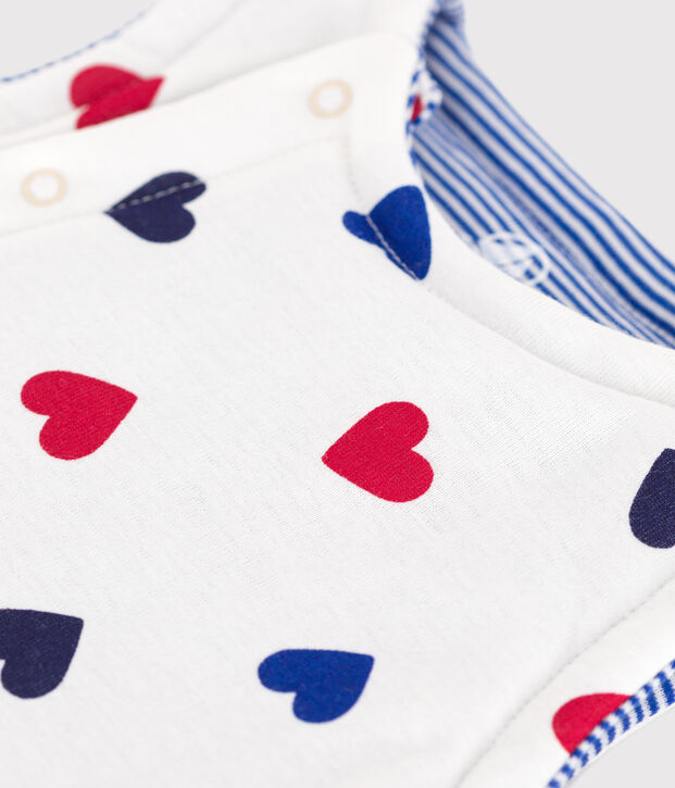 OMKEERBAAR KATOENEN BABYVESTJE ZONDER MOUWEN wit/multicouleur