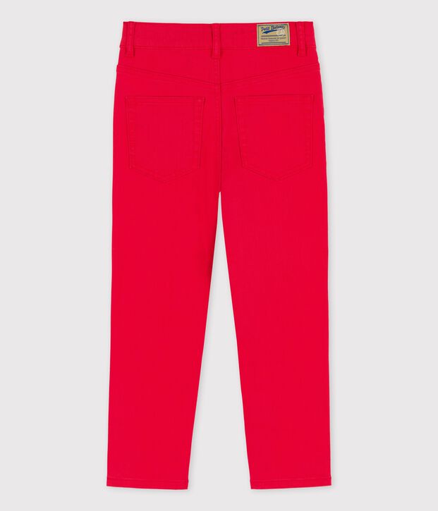 Broek van denim voor Meisjes / Jongens rood
