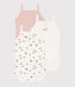 Lot de 3 bodies bretelles fleur bébé en coton