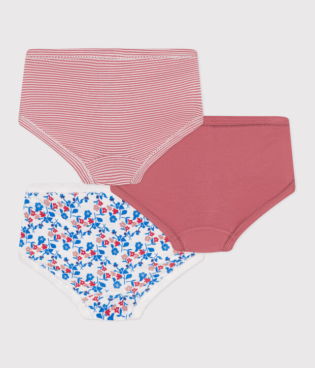 Set van 3 katoenen onderbroekjes met hoge taille en bloemenprint voor kinderen multicouleur