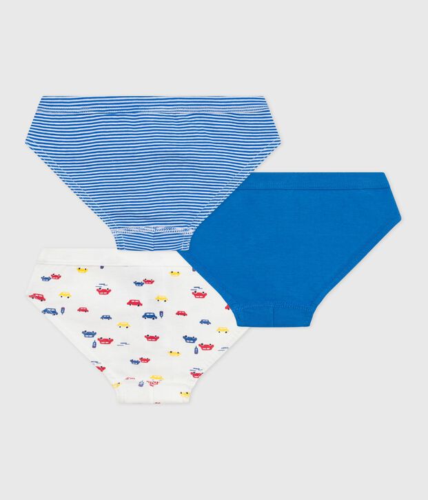 Setje met katoenen kinderslips met autootjesprint multicouleur