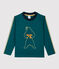 Tee-shirt manches longues en coton enfant garçon vert PINEDE