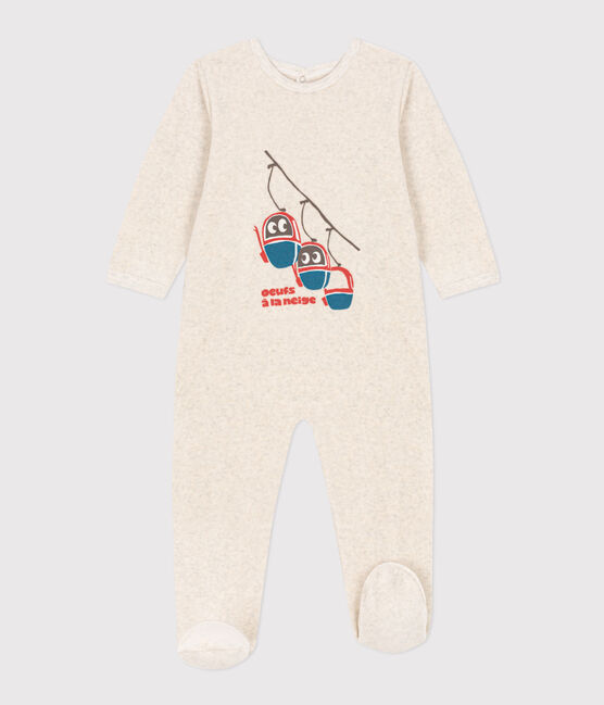 Pyjama bébé télécabines en velours beige MONTELIMAR CHINE