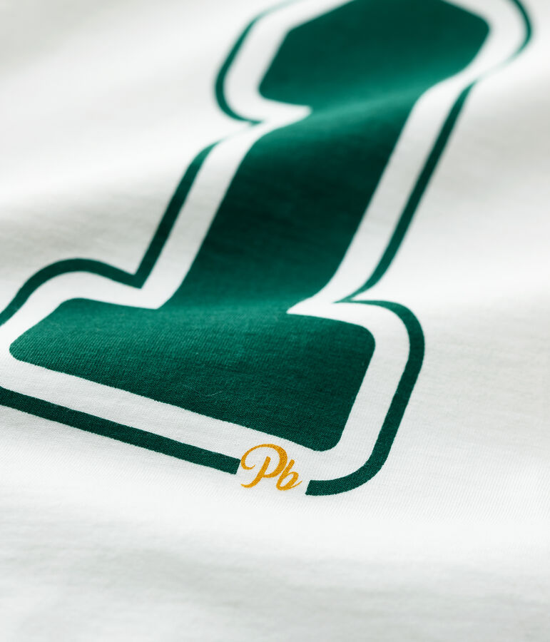 Katoenen jongens t-shirt met lange mouwen wit MARSHMALLOW 1