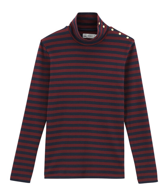 Sous-pull femme uni bleu SMOKING/rouge OGRE