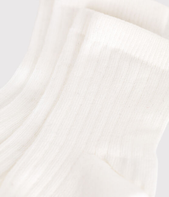 2 PAIRES DE CHAUSSETTES BEBE EN COTON UNIES BLANCHES variante 1