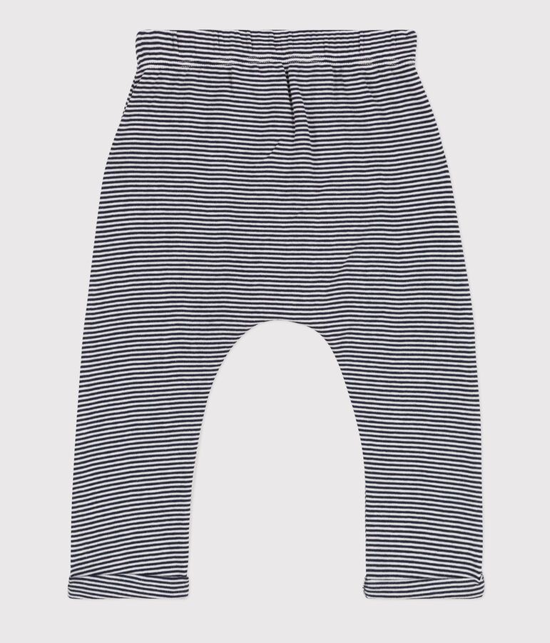 Babybroek van biologisch katoen blauw SMOKING/wit MARSHMALLOW