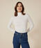 Tee-shirt l'Iconique Col roulé en coton femme blanc ECUME