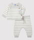 Ensemble 2 pièces rayé en tricot bébé