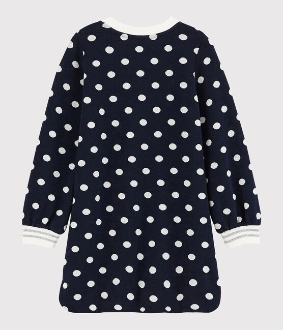 Robe manches longues enfant fille bleu SMOKING/blanc MARSHMALLOW