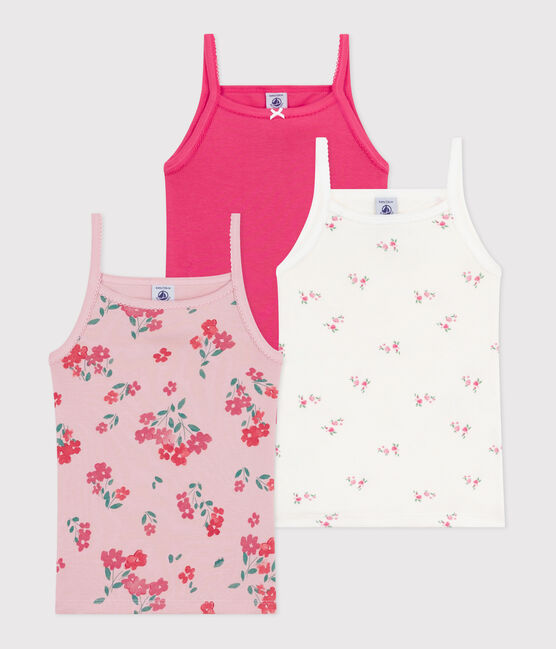 Setje met katoenen hemdjes met bandjes met bloemenprint variante 1