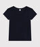 LE Droit, linnen T-shirt voor dames met ronde hals blauw SMOKING