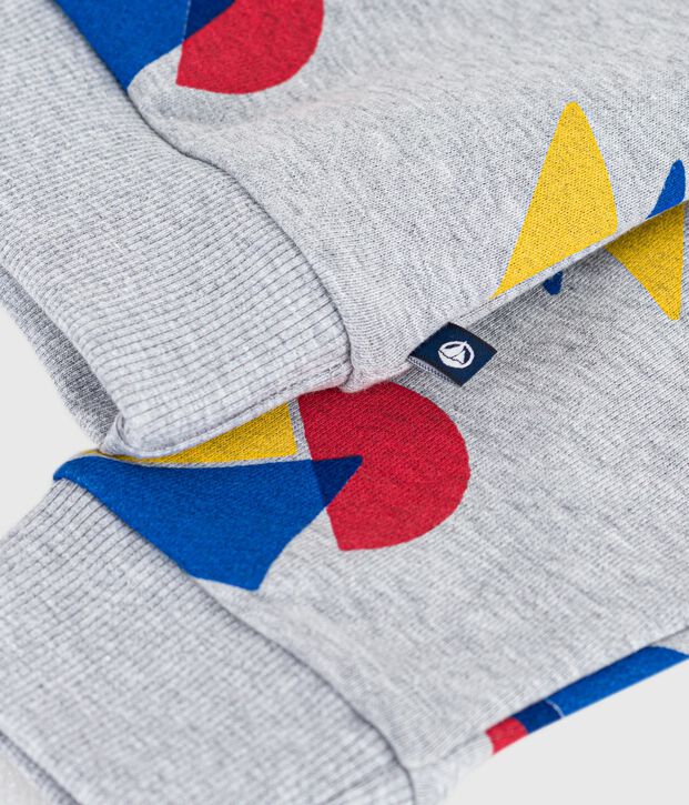 Sweatshirt enfant en coton imprim&eacute; gris/multicouleur