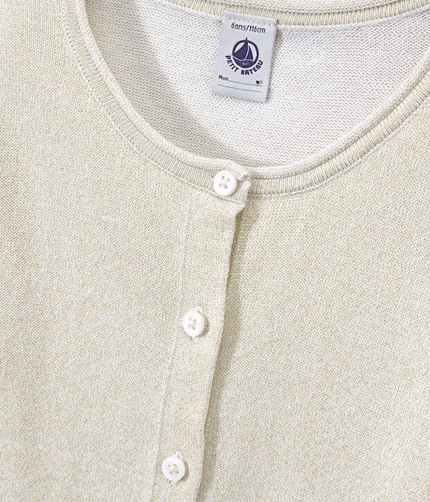 Feestelijke cardigan meisjes wit/bruin