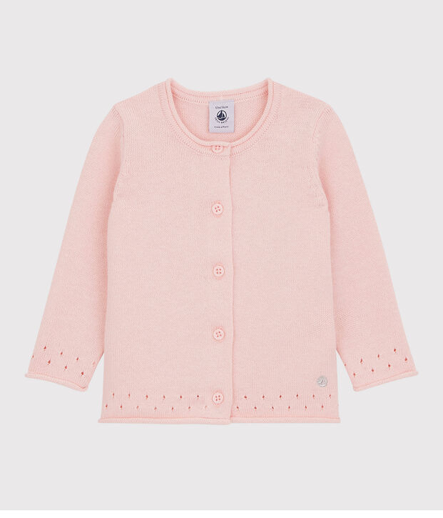 Cardigan en tricot b&eacute;b&eacute; rose
