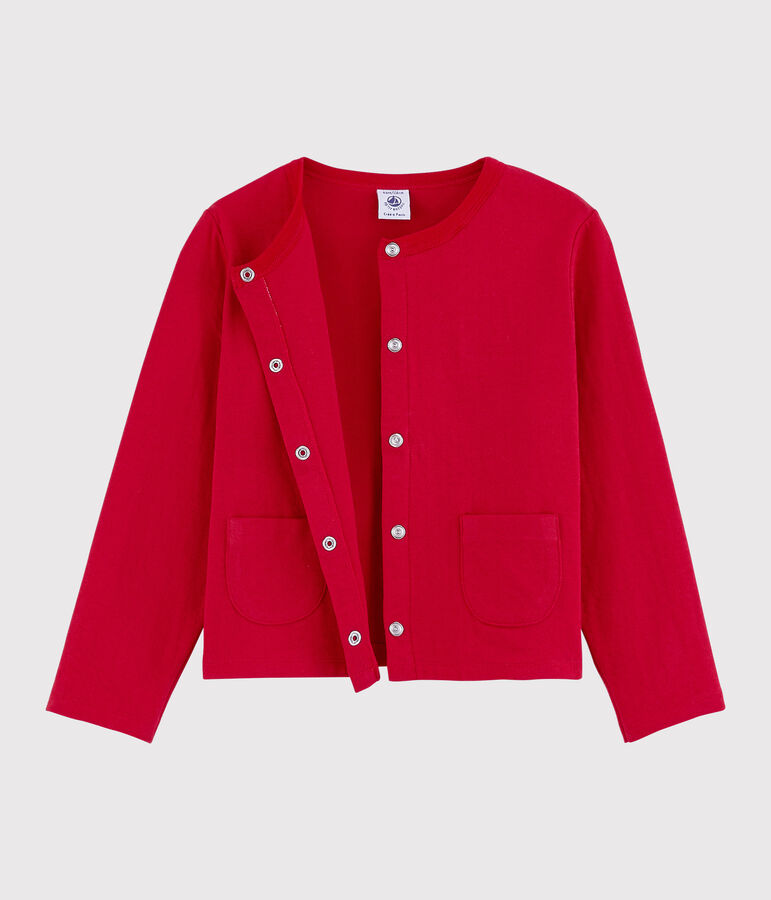Cardigan en tubique enfant fille rouge