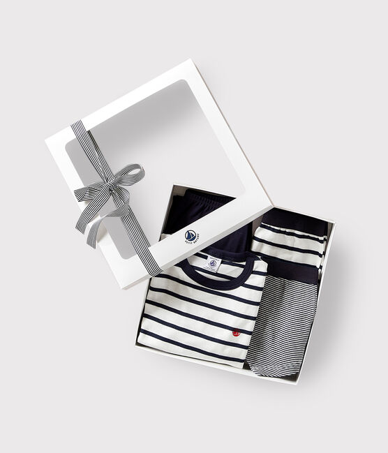 Coffret cadeau pyjama et boxers rayés en coton variante 1