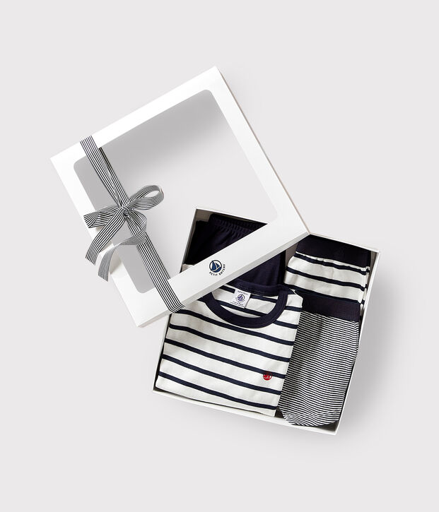 Geschenkverpakking met gestreepte boxershorts en pyjama van katoen multicouleur