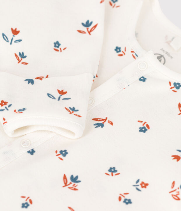 Katoenen combitas met print voor baby's wit/multicouleur