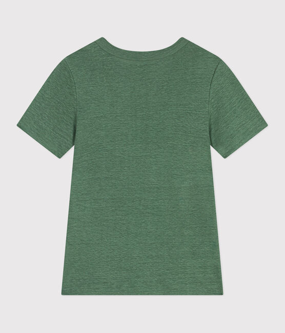 Linnen T-shirt met korte mouwen voor dames groen PALMERAIE