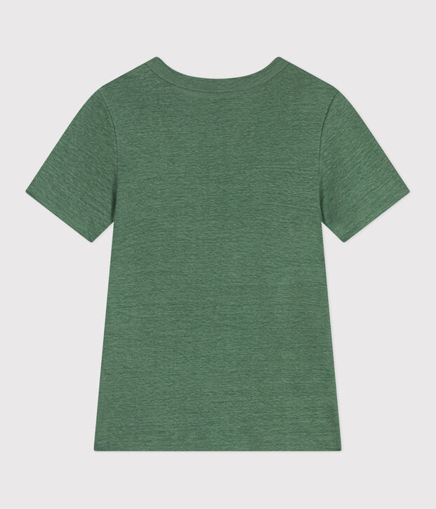 Linnen T-shirt met korte mouwen voor dames groen