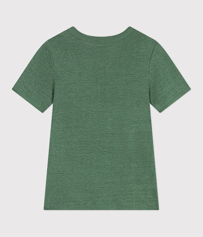 Linnen T-shirt met korte mouwen voor dames groen