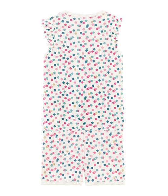 Pyjacourt petite fille en côte blanc MARSHMALLOW/blanc MULTICO