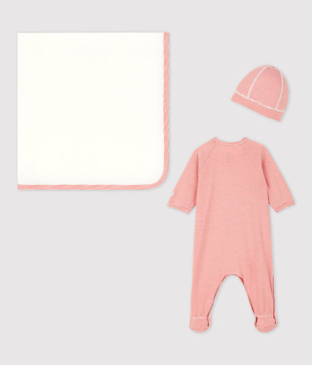 Driedelige set in biokatoen voor baby's multicouleur