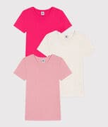 Set van 3 katoenen T-shirts met korte mouw voor meisjes